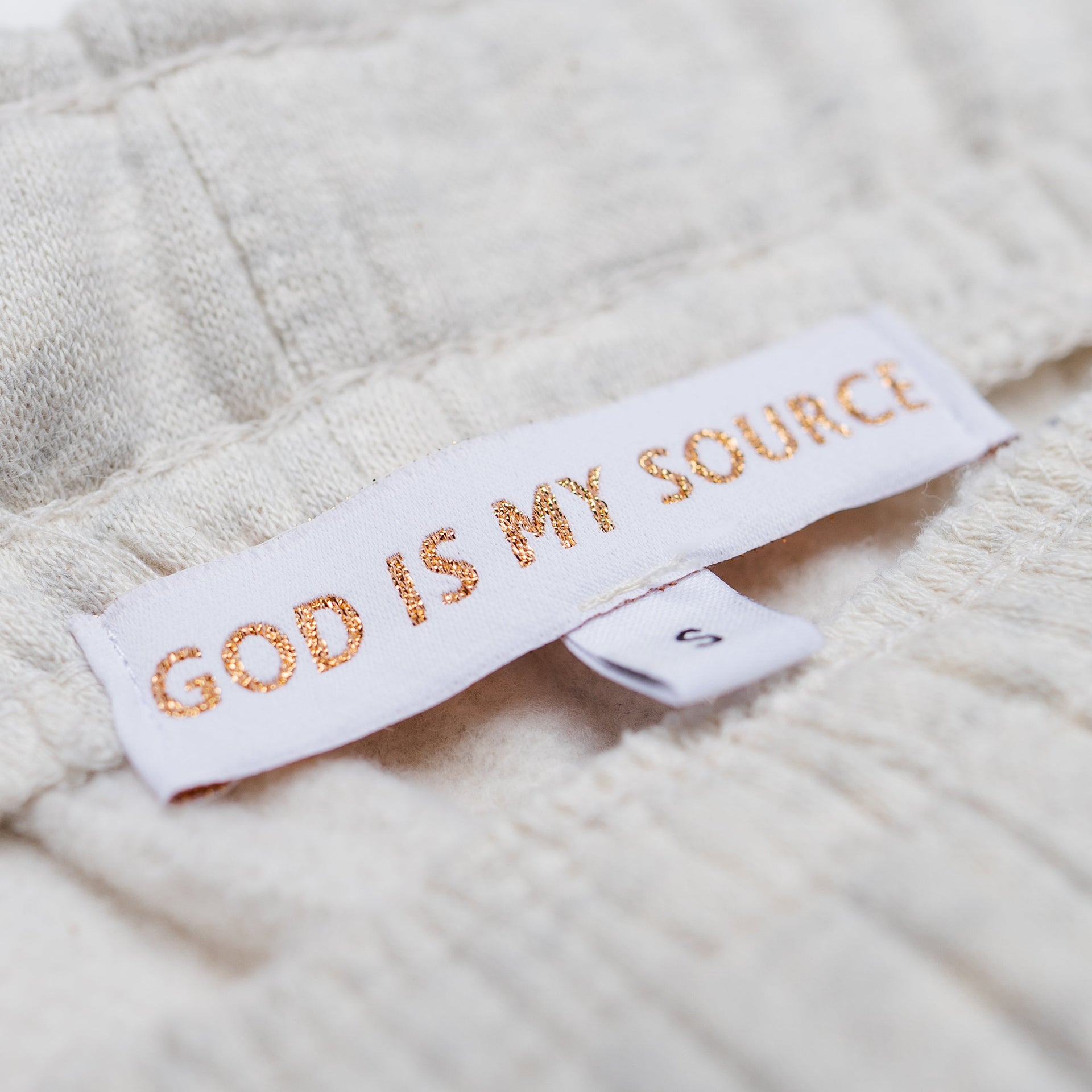 God Is My Source 'Campus' Joggers Oatmeal / Green - God Is My Source