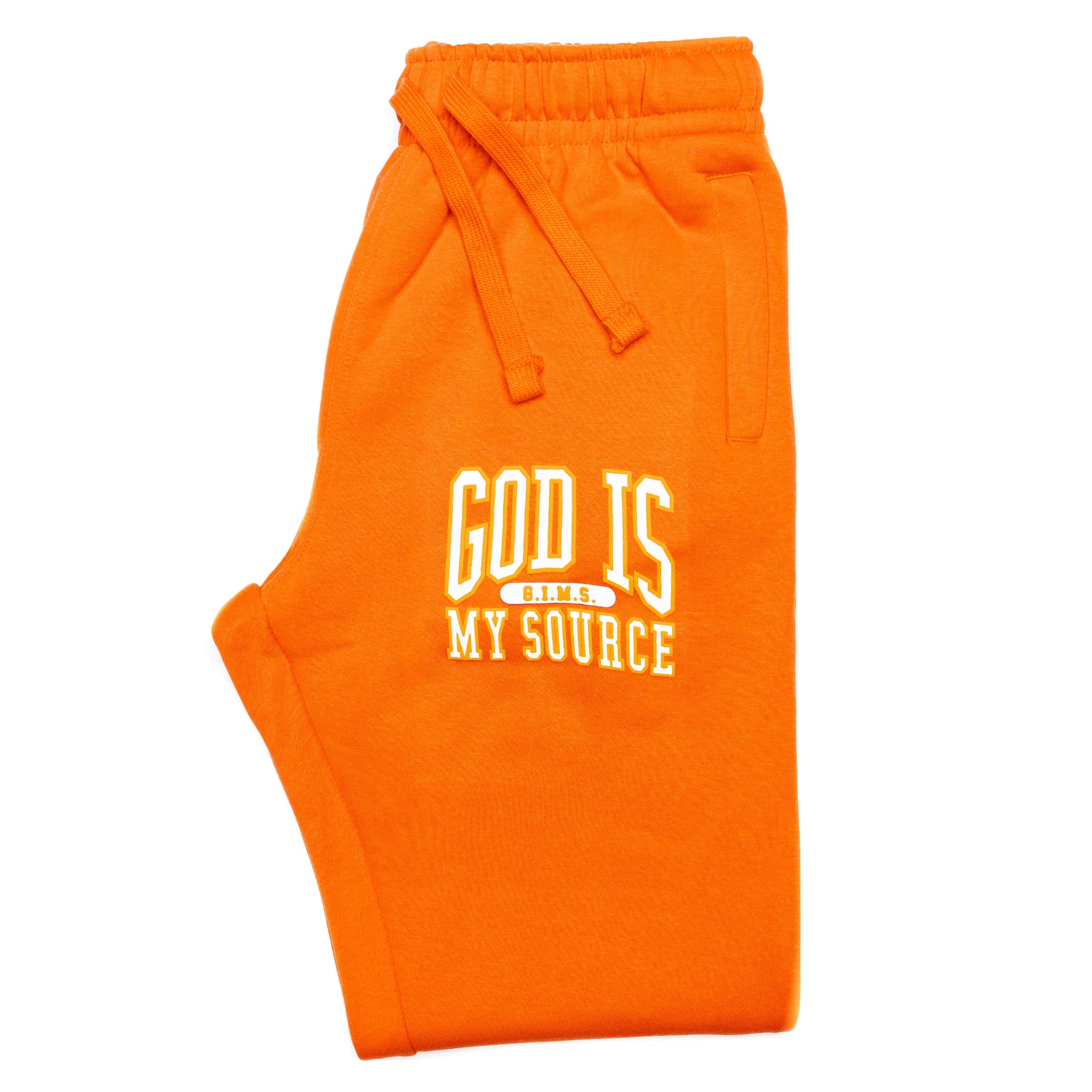 God Is My Source 'Campus' Joggers Orange / White - God Is My Source