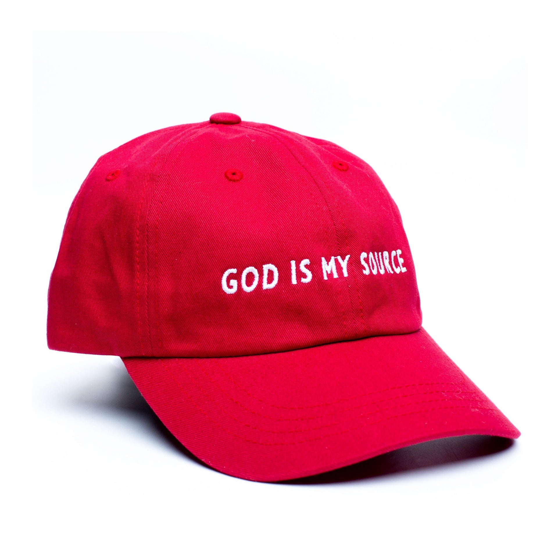 God Is My Source Dad Hat Red/White - God Is My Source