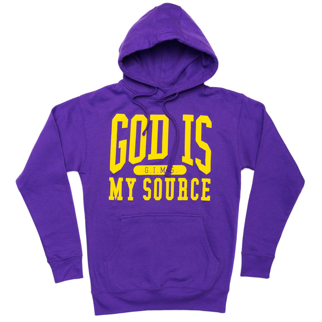 God Is My Source 'Campus' Hoodie Purple / Gold - God Is My Source