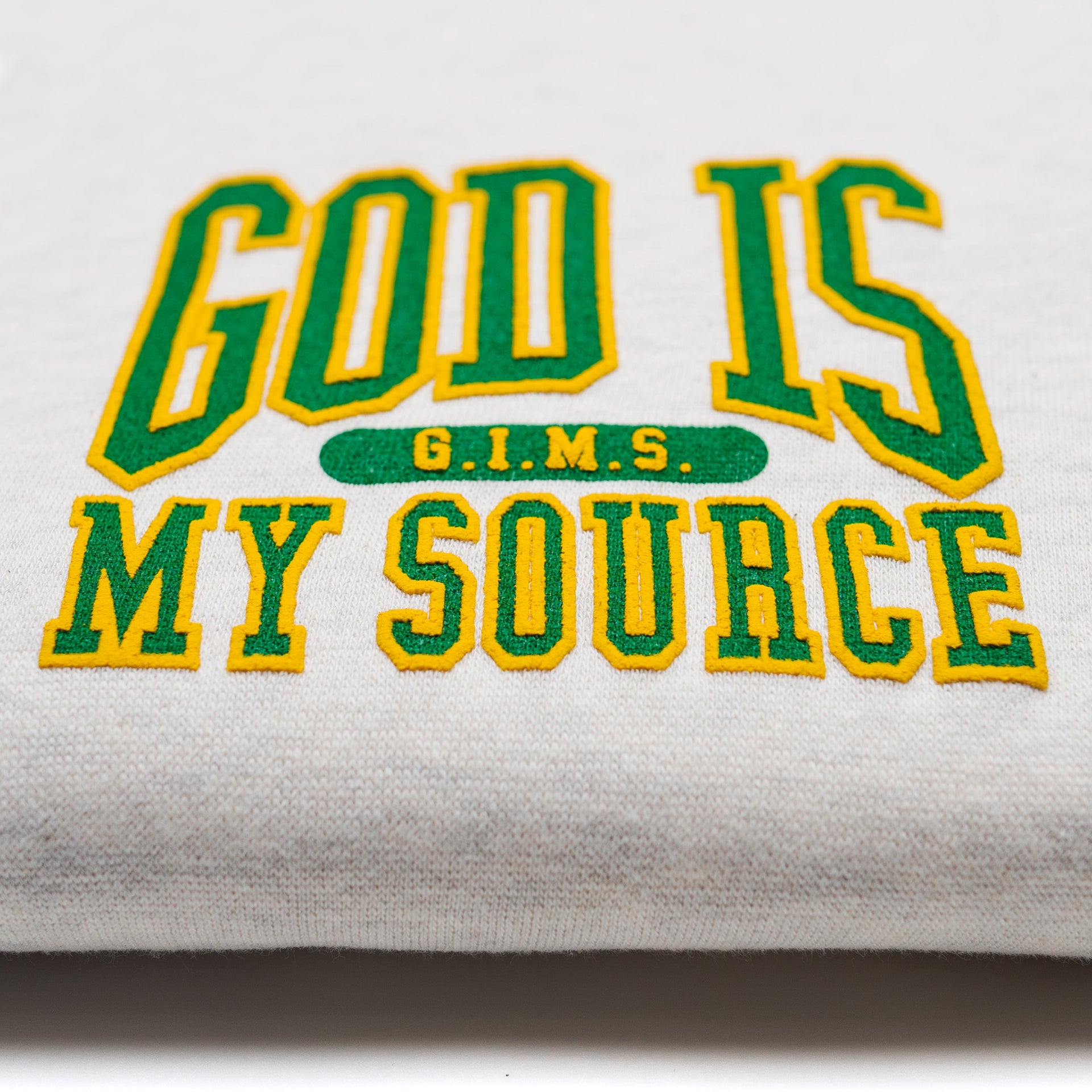 God Is My Source 'Campus' Joggers Oatmeal / Green - God Is My Source