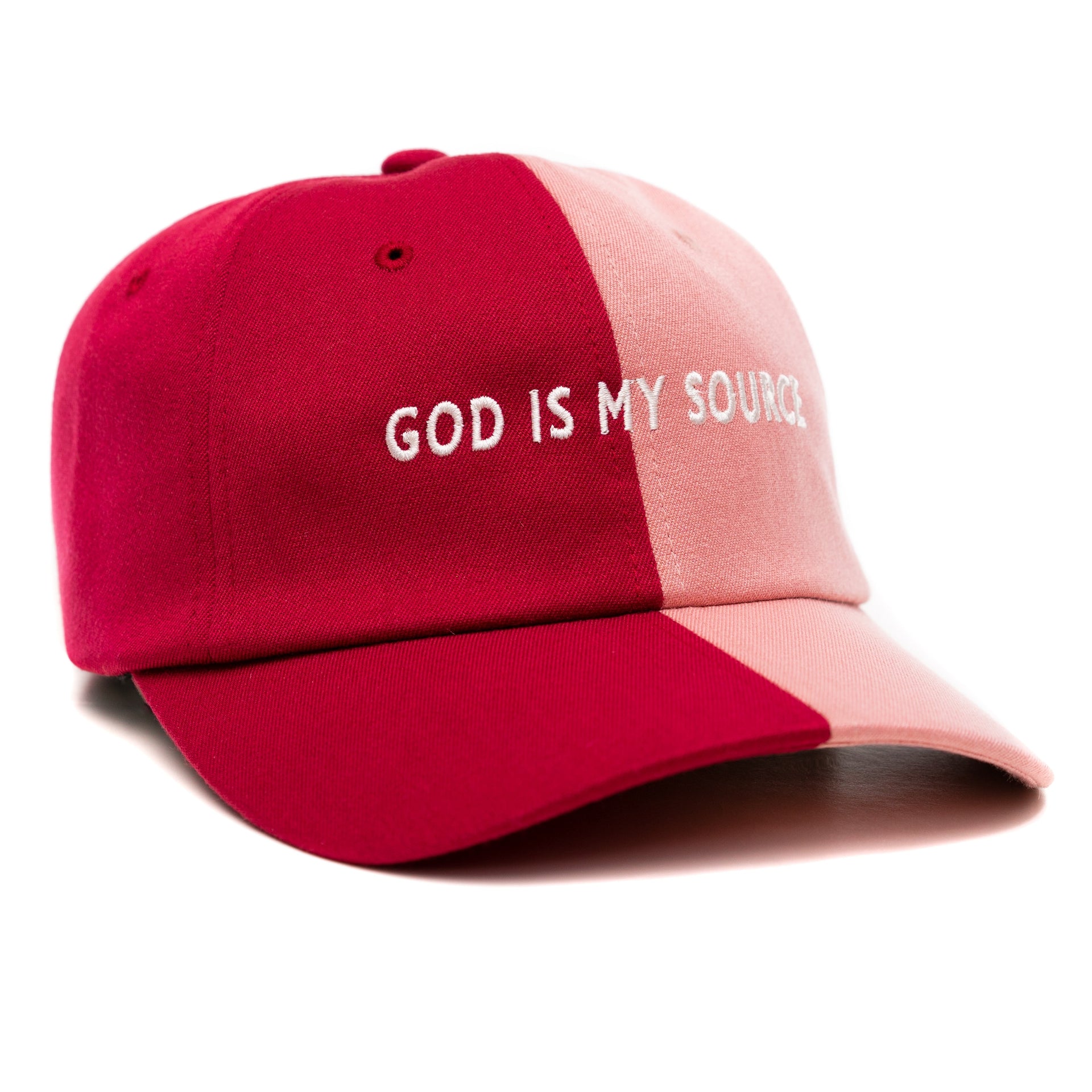 God Is My Source Dad Hat Pink | Burgundy / white - God Is My Source