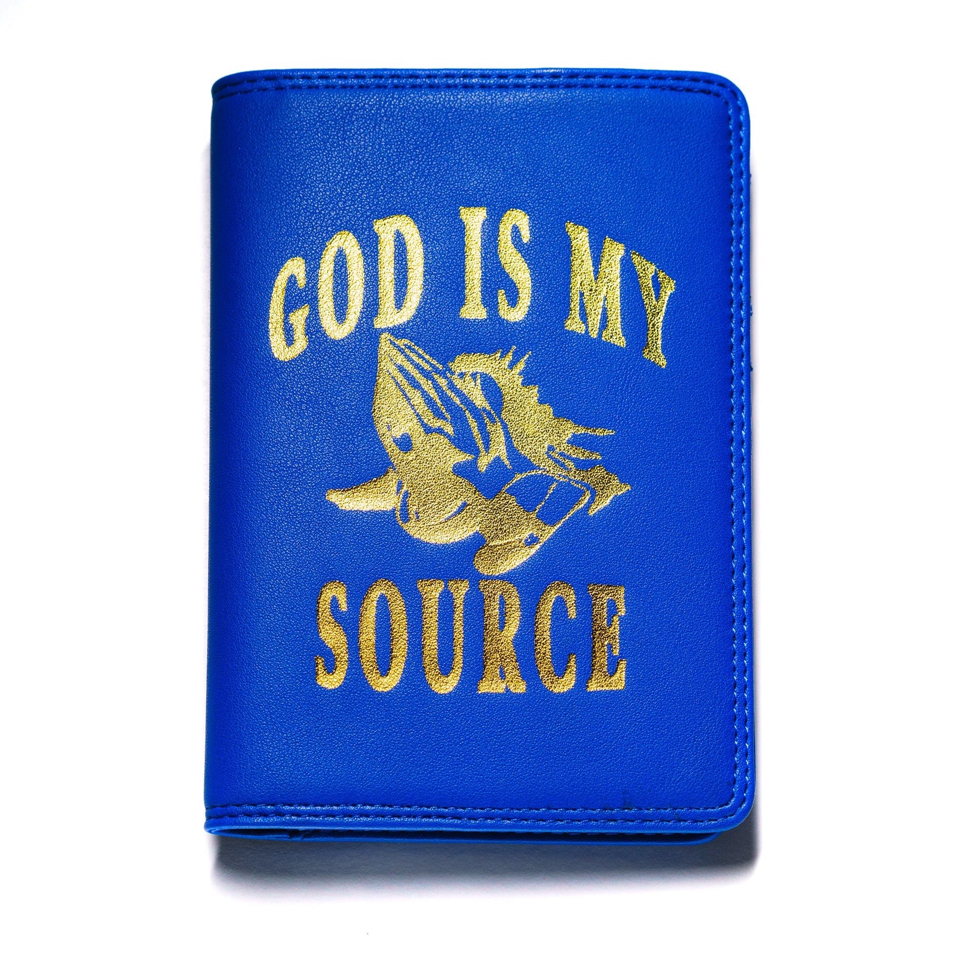 God Is My Source - Passport Wallet - Royal / Gold - God Is My Source